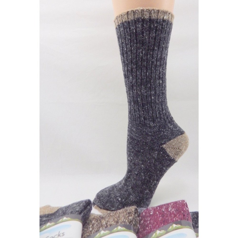 Tweed True Rib Acrylic/Cotton Crew Socks